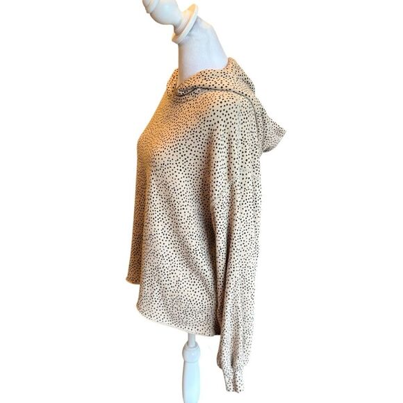 Abercrombie & Fitch Soft Collection Hooded Sweatshirt Tan Black Dots Womens Med - Picture 4 of 14